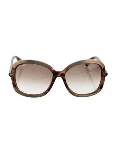 Pre-owned Tod's Oversize Gradient Sunglasses In Brown