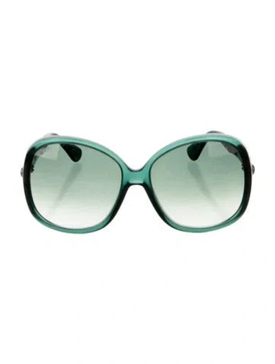 Pre-owned Tod's Oversize Gradient Sunglasses In Green