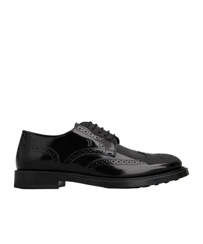 Tod's Oxford Lace-up Brogues In Nero