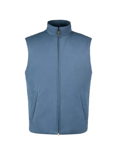 Tod's Gilet In Soft Touch Microfiber In Blue
