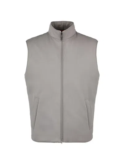 Tod's Gilet In Soft Touch Microfiber In Gray