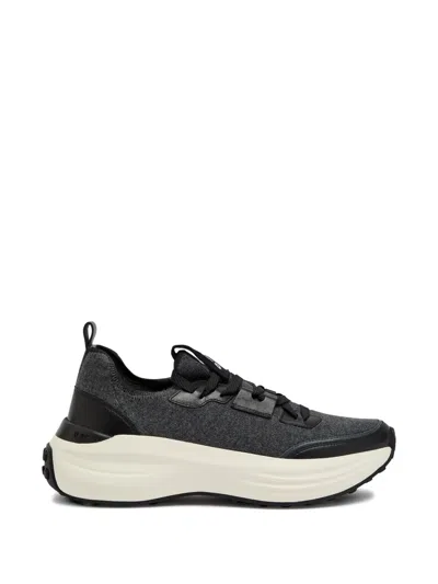 Tod's Panelled Lace-up Sneakers In Black