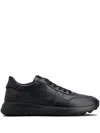 Tod's Minimalist Black Leather Trainers With Rubber Sole In Black