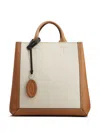 Tod's Panelled Leather Tote Bag In Braun