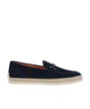 Tod's Suede Gomma Rafia Loafers In Black