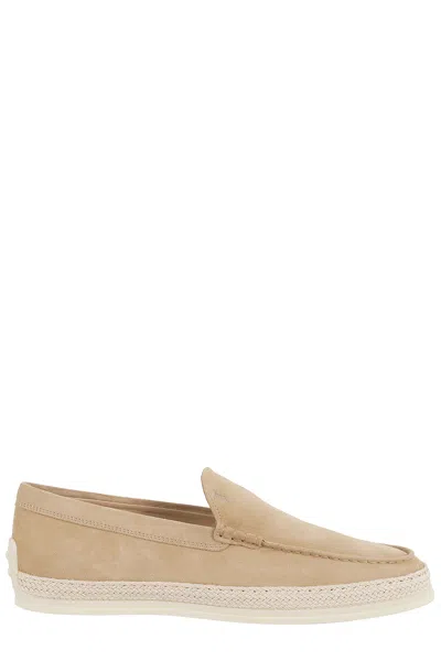 TOD'S PANTOFOLA GOMMA RAFIA LOAFERS