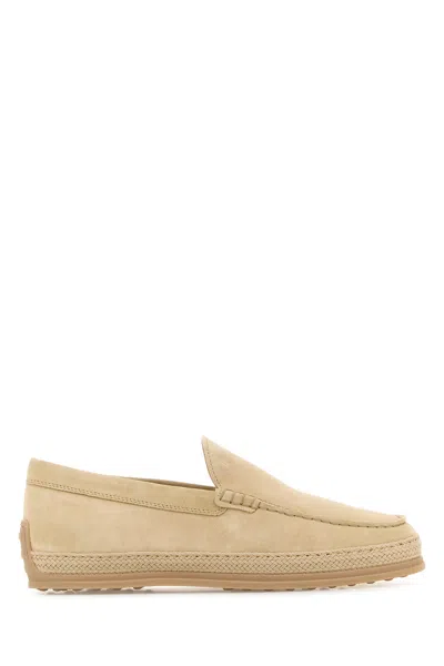 TOD'S TOD'S SAND SUEDE LOAFERS