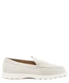 Tod's Slip-on Leather Moccasin Shoes With Cushioned Sole In Beige