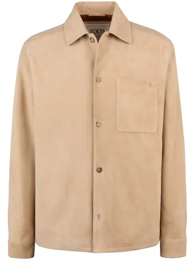 Tod's Pashmy Shirt Jacket In Neutrals
