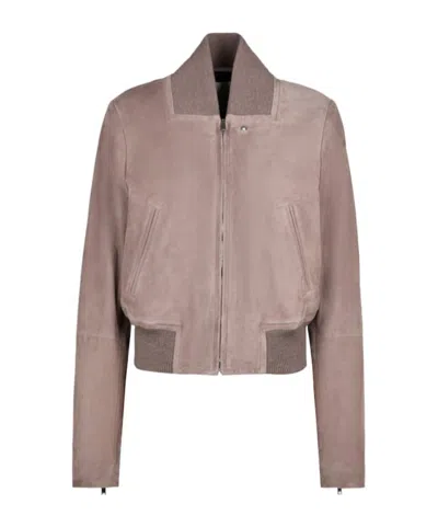 Tod's Pashmy Suede Leather Bomber Jacket In Pink