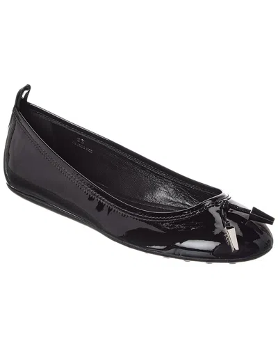 Tod's Tods Patent Ballerina Flat In Black