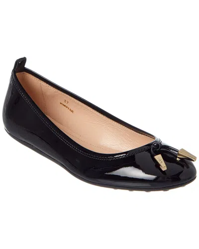Tod's Tods Patent Ballerina Flat In Black