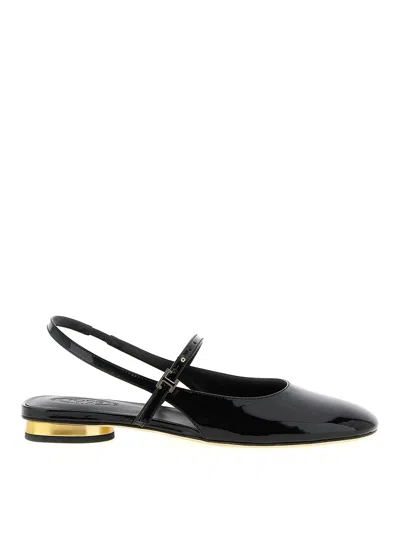 Tod's Patent Ballet Flats In Black