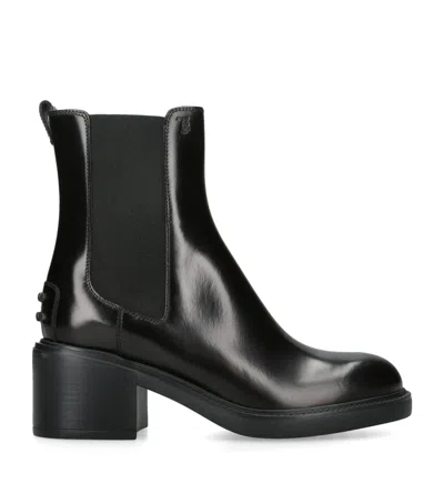 Tod's Patent Leather Ankle Boots 55 In Black