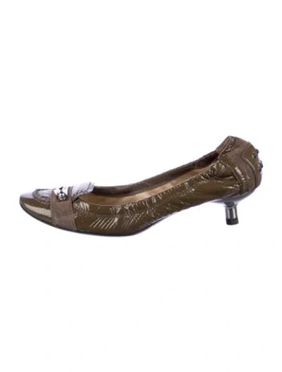 Pre-owned Tod's Patent Leather Ballet Flats In Brown