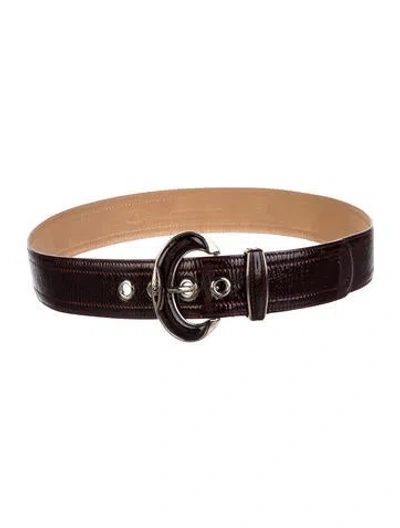 Pre-owned Tod's Patent Leather Belt In Burgundy