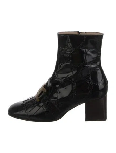 Pre-owned Tod's Patent Leather Boots In Black