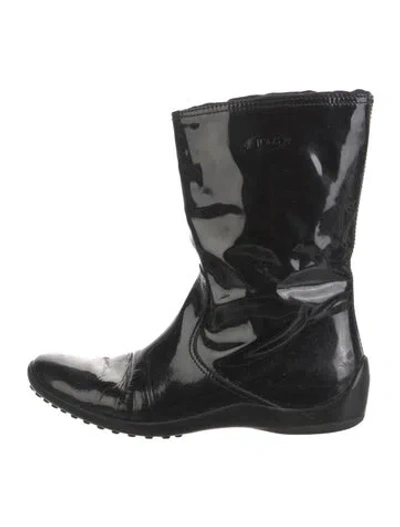 Pre-owned Tod's Patent Leather Boots In Black