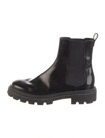 Pre-owned Tod's Patent Leather Chelsea Boots In Black