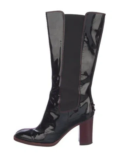 Pre-owned Tod's Patent Leather Combat Boots In Multi