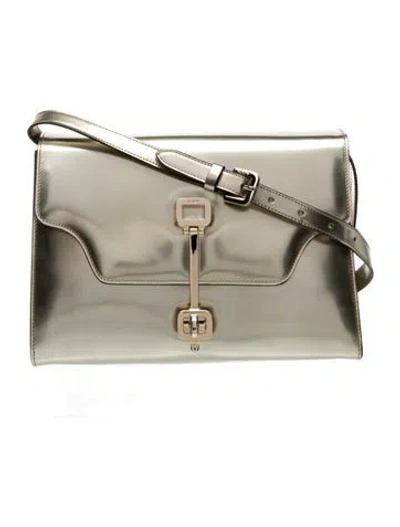 Pre-owned Tod's Patent Leather Crossbody Bag In Gold