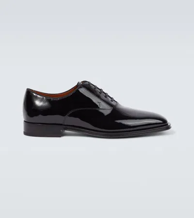 Tod's Polished-leather Derby Shoes In Nero