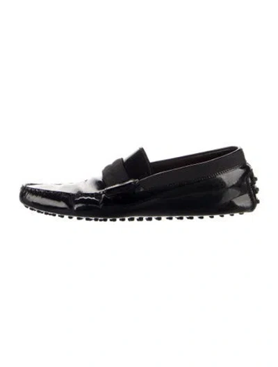 Pre-owned Tod's Patent Leather Drivers In Black