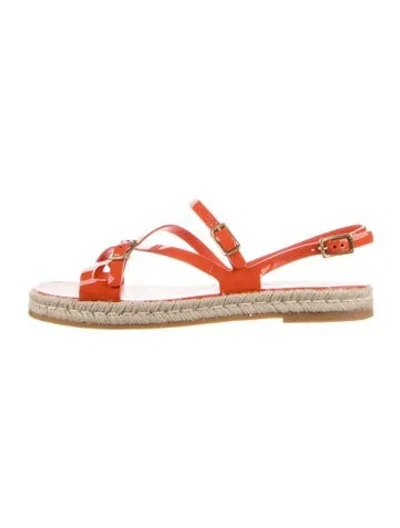 Pre-owned Tod's Patent Leather Espadrilles In Orange