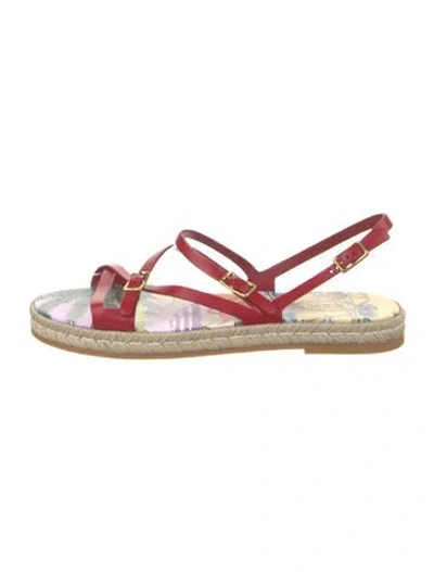 Pre-owned Tod's Patent Leather Espadrilles In Red