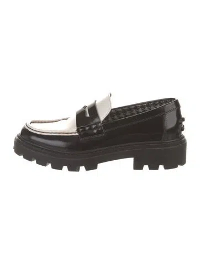 Pre-owned Tod's Patent Leather Loafers In Black