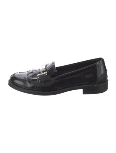 Pre-owned Tod's Patent Leather Loafers In Black