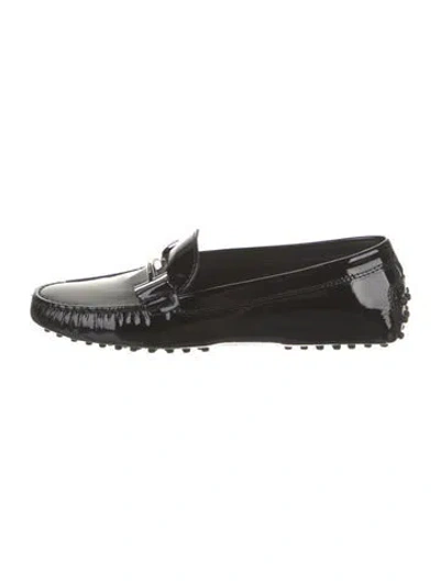 Pre-owned Tod's Patent Leather Loafers In Black