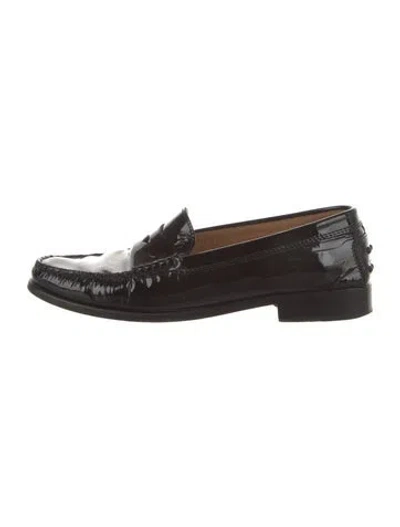 Pre-owned Tod's Patent Leather Loafers In Black