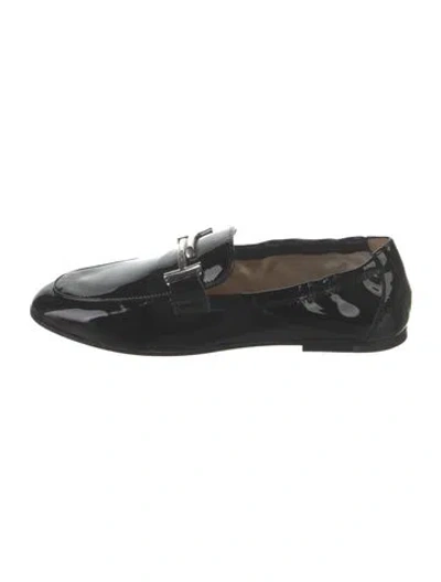 Pre-owned Tod's Patent Leather Loafers In Black