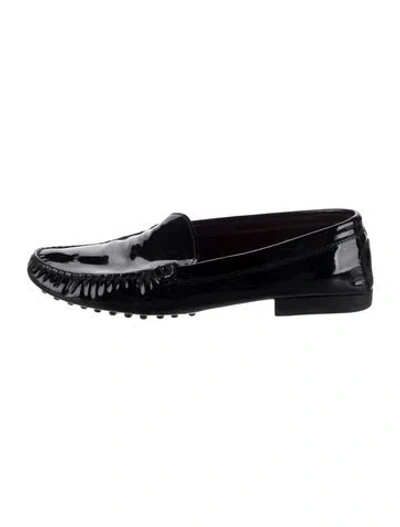 Pre-owned Tod's Patent Leather Loafers In Black