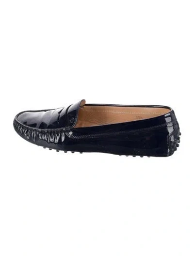 Pre-owned Tod's Patent Leather Loafers In Blue