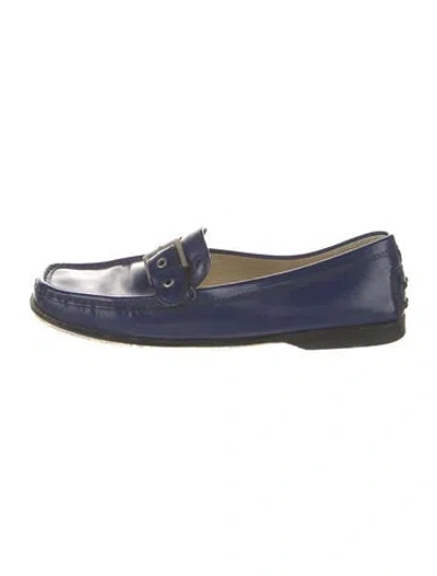 Pre-owned Tod's Patent Leather Loafers In Blue