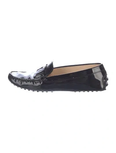 Pre-owned Tod's Patent Leather Loafers In Blue