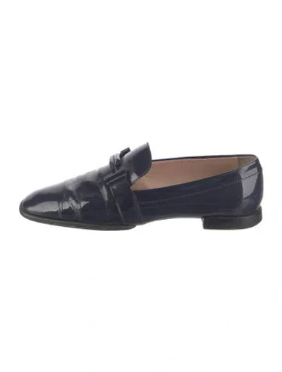 Pre-owned Tod's Patent Leather Loafers In Blue