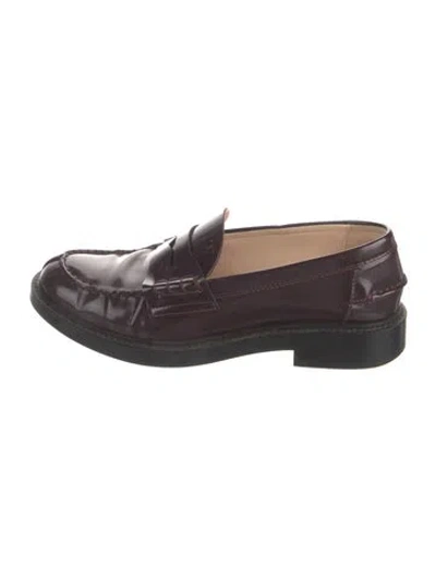 Pre-owned Tod's Patent Leather Loafers In Brown