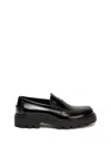 Tod's Carrarmato Style Black Leather Loafers In Black