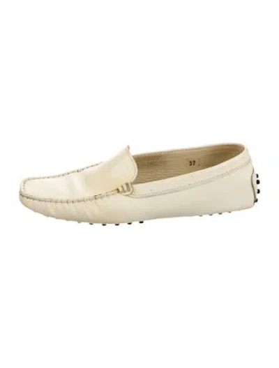 Pre-owned Tod's Patent Leather Loafers In Neutral