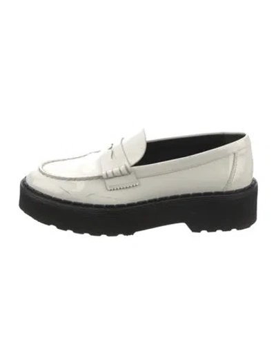 Pre-owned Tod's Patent Leather Loafers In Neutral