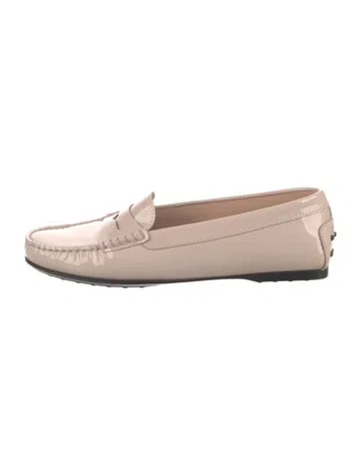 Pre-owned Tod's Patent Leather Loafers In Pink