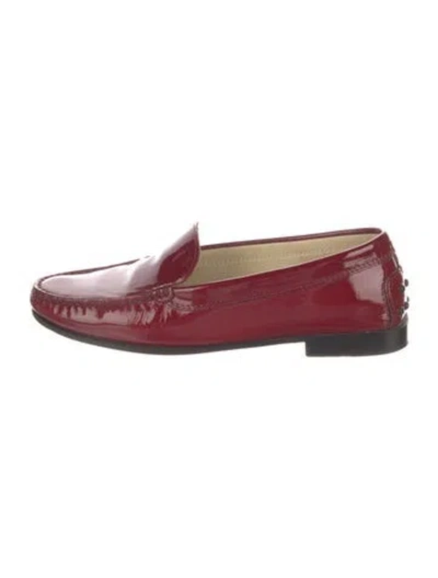 Pre-owned Tod's Patent Leather Loafers In Red