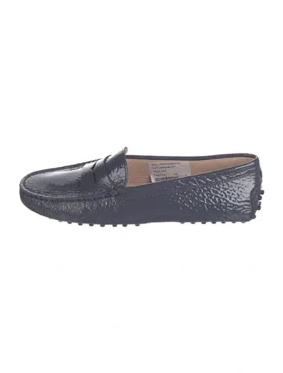 Pre-owned Tod's Patent Leather Loafers W/ Tags In Blue