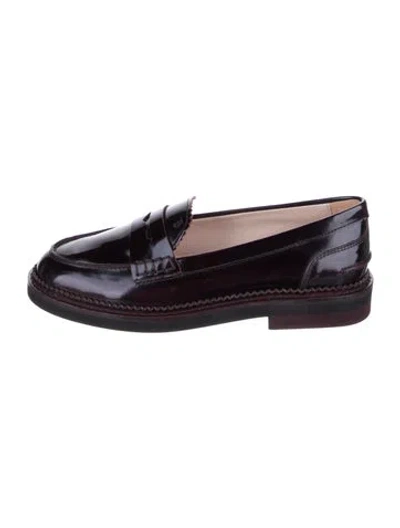 Pre-owned Tod's Patent Leather Loafers W/ Tags In Brown