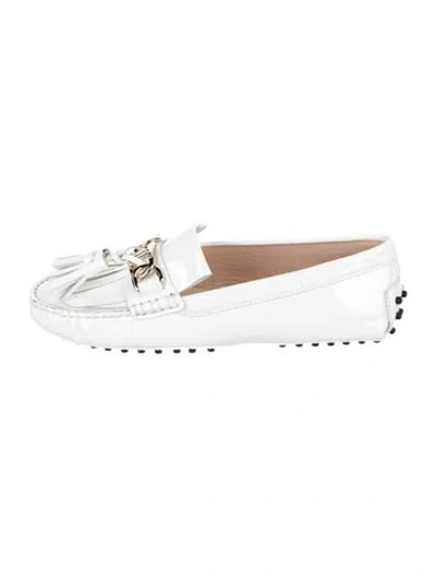 Pre-owned Tod's Patent Leather Loafers W/ Tags In White