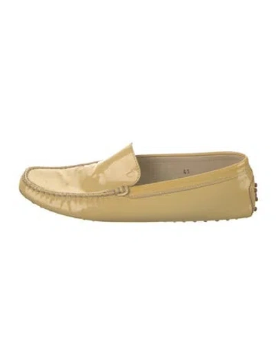 Pre-owned Tod's Patent Leather Loafers In Yellow