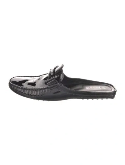 Pre-owned Tod's Patent Leather Mules In Black